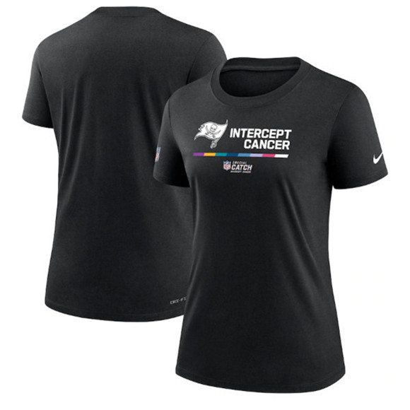 Women's Tampa Bay Buccaneers Black 2022 Crucial Catch Performance T-Shirt(Run Small)